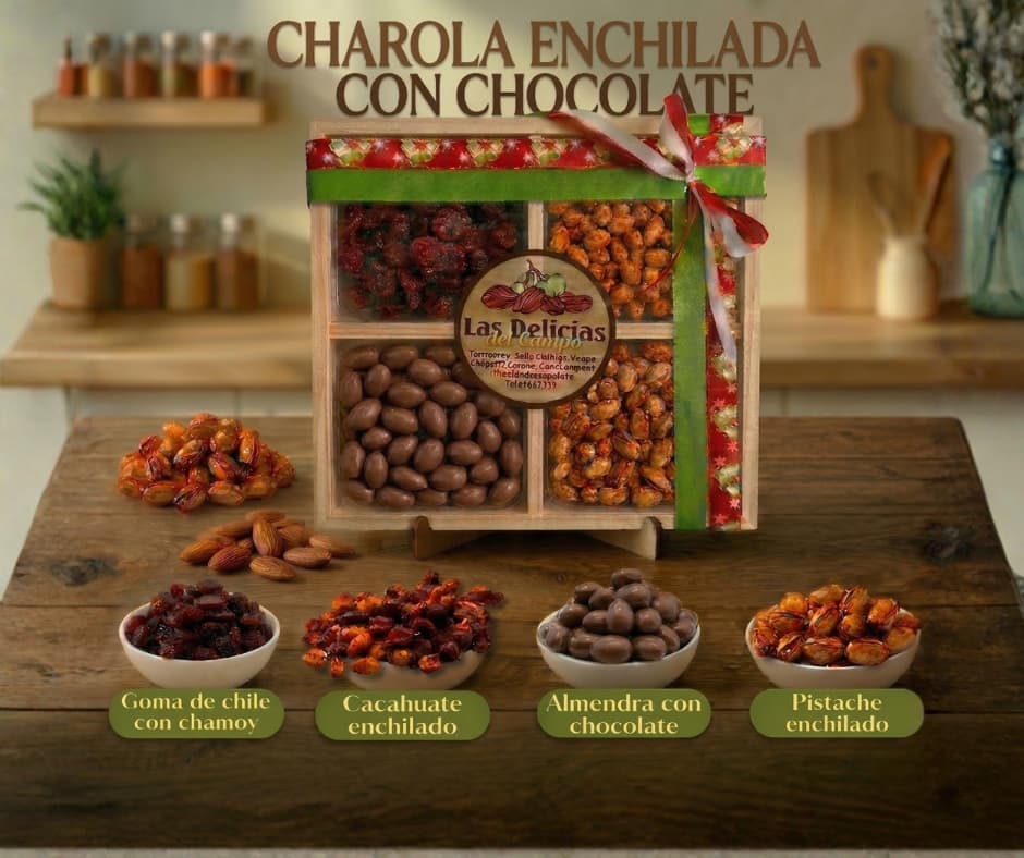 Charola enchilada con chocolate al centro